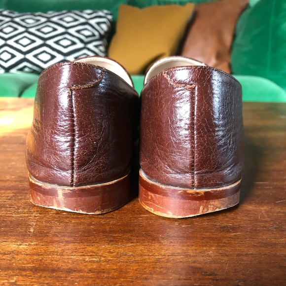 ZARA Leather Loafers Brass Buckle - Picture 3 of 6